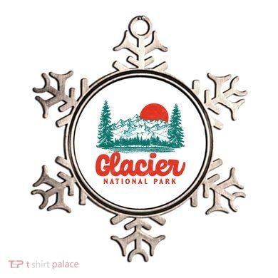 Retro Glacier National Park 80's Mountain Ornament