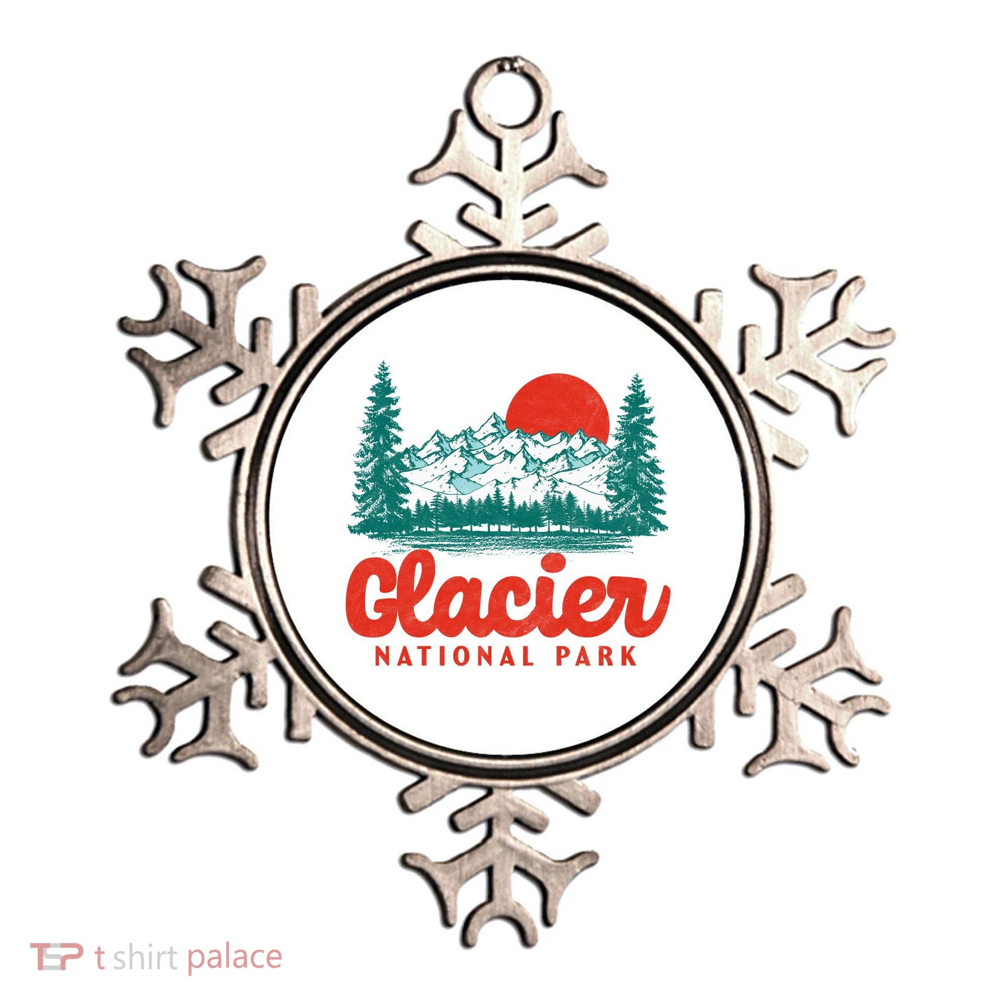 Retro Glacier National Park 80's Mountain Ornament