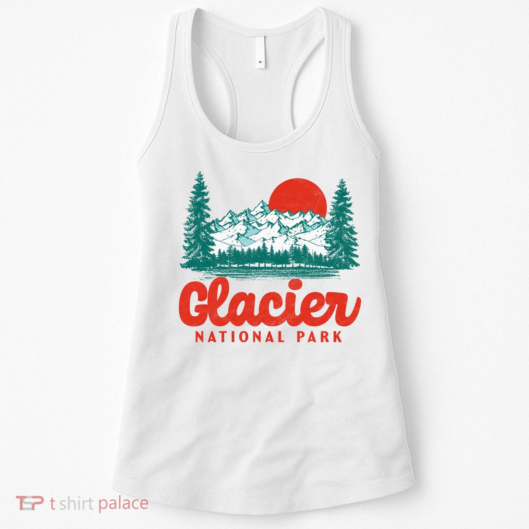 Retro Glacier National Park 80's Mountain Women's Tank Top