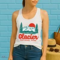 Retro Glacier National Park 80's Mountain Women's Tank Top thumb 2