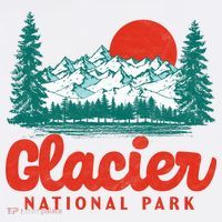 Retro Glacier National Park 80's Mountain Women's Tank Top thumb 5