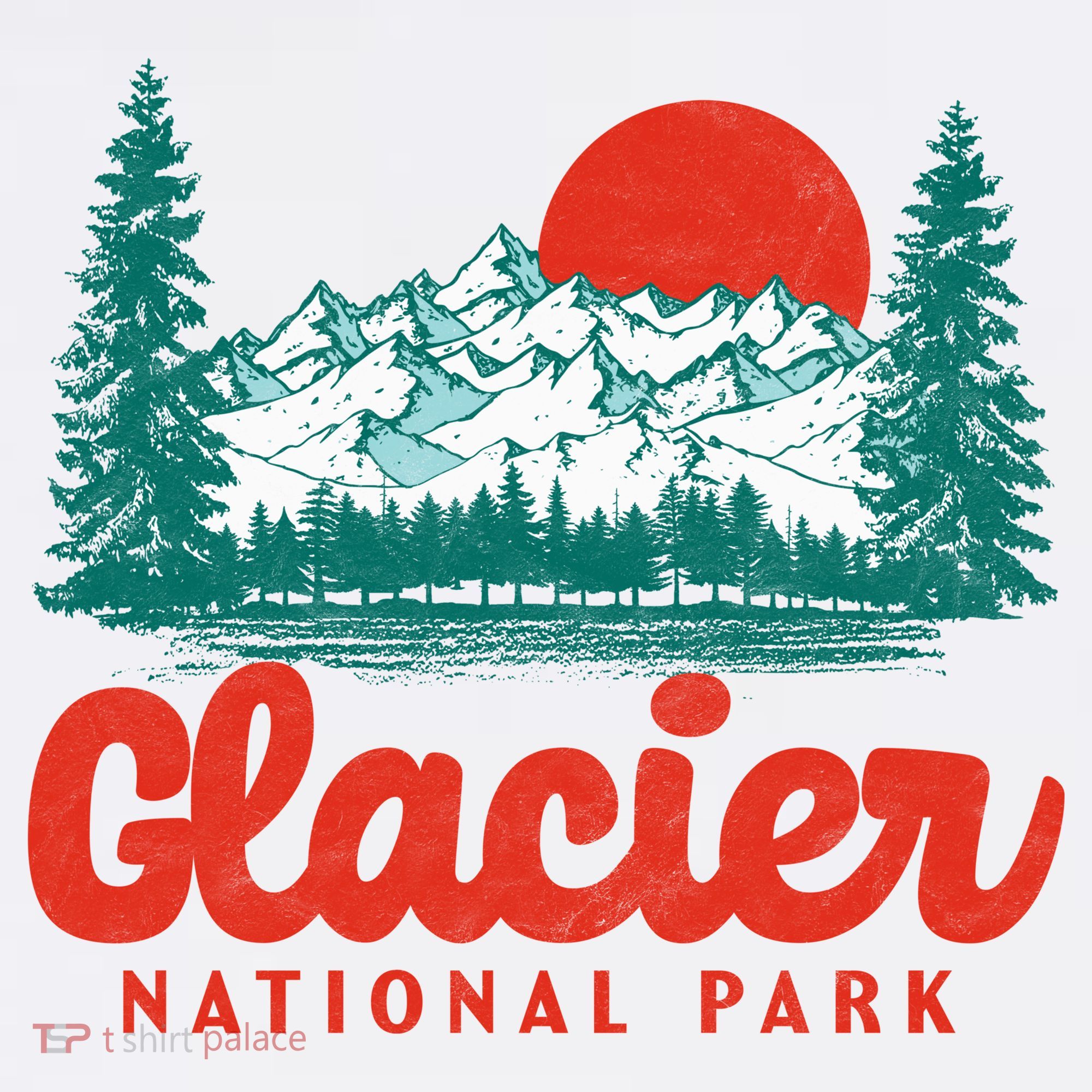 Retro Glacier National Park 80's Mountain Baby Bodysuit