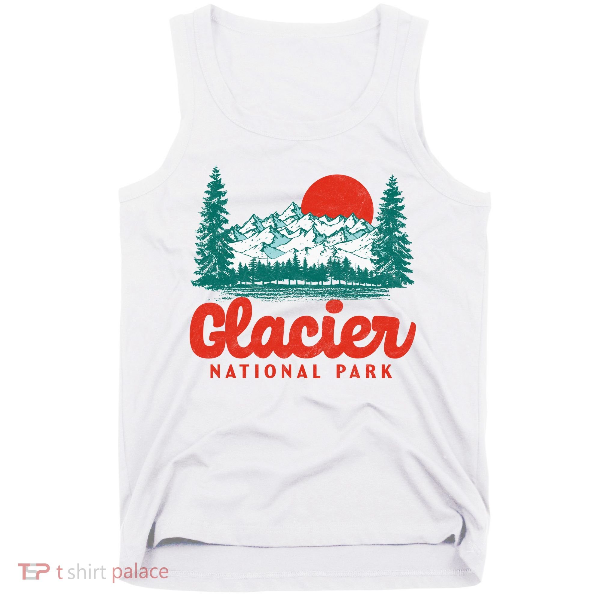 Retro Glacier National Park 80's Mountain Tank Top