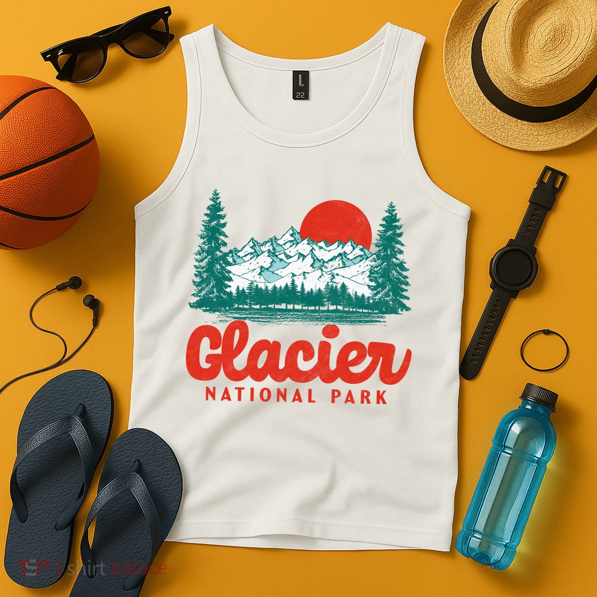 Retro Glacier National Park 80's Mountain Tank Top