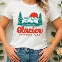 Retro Glacier National Park 80's Mountain Women's T-Shirt thumb 2
