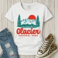 Retro Glacier National Park 80's Mountain Women's T-Shirt thumb 3