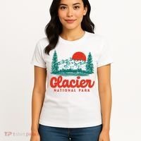 Retro Glacier National Park 80's Mountain Women's T-Shirt thumb 4