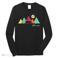 Retro Glacier National Park Montana Long Sleeve Shirt thumb 0