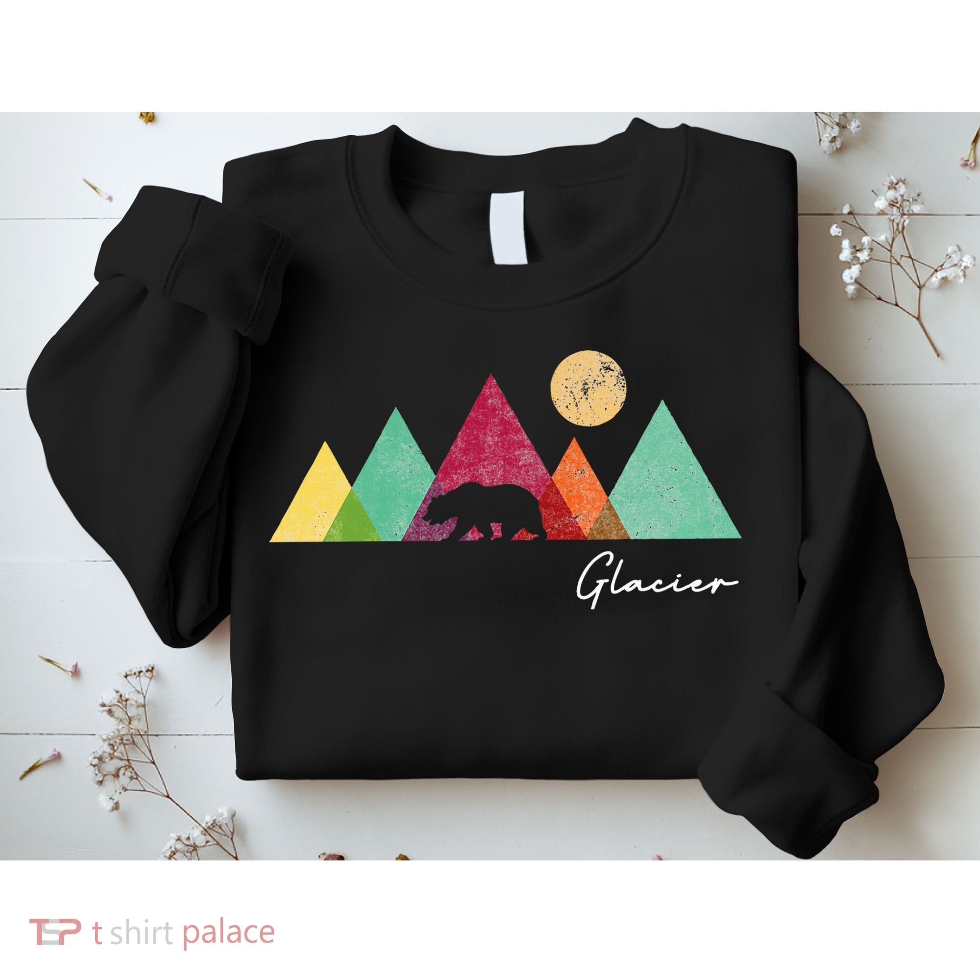 Retro Glacier National Park Montana Sweatshirt