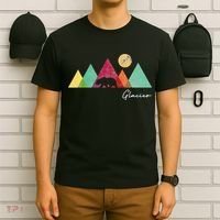 Retro Glacier National Park Montana T-Shirt thumb 6