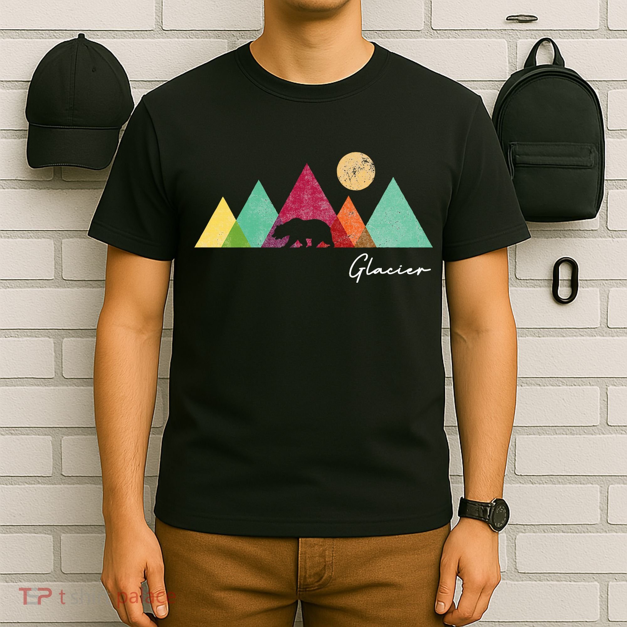 Retro Glacier National Park Montana T-Shirt