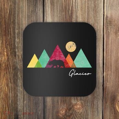 Retro Glacier National Park Montana Coaster