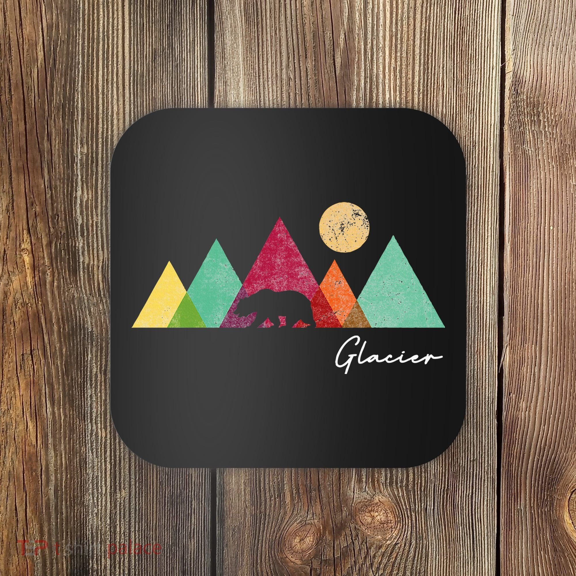 Retro Glacier National Park Montana Coaster