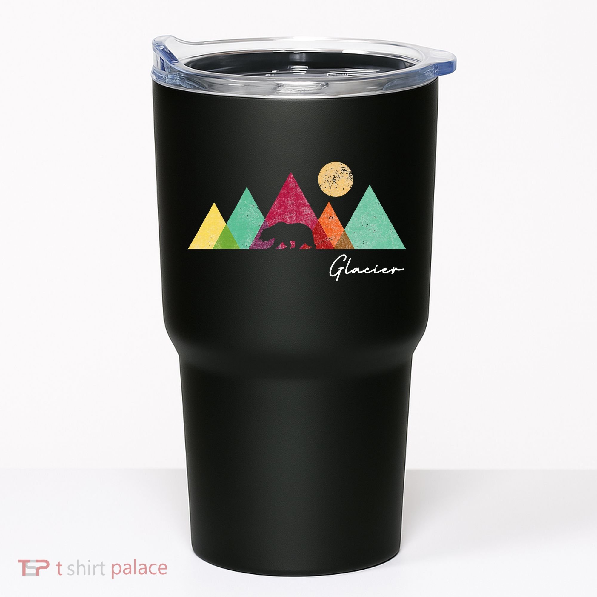 Retro Glacier National Park Montana Tumbler