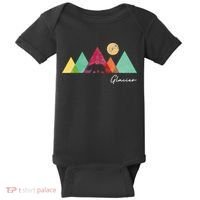 Retro Glacier National Park Montana Baby Bodysuit thumb 0