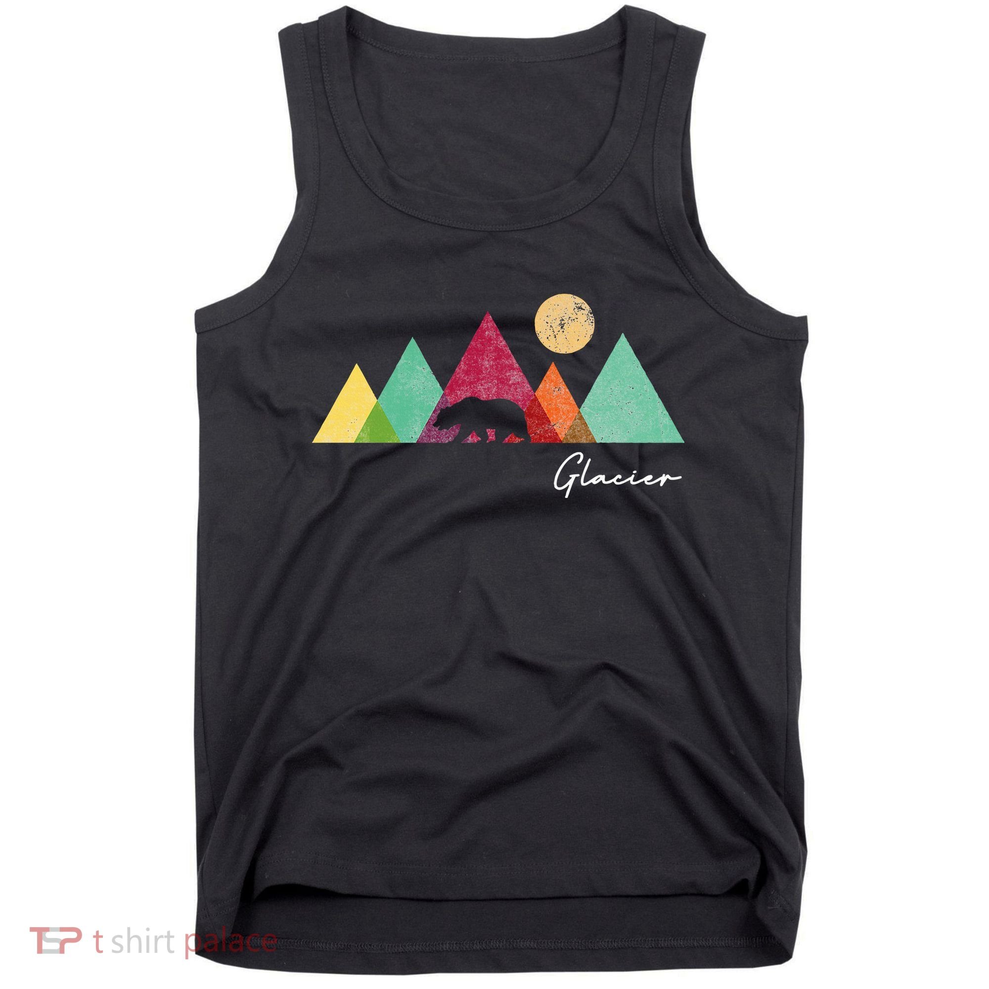 Retro Glacier National Park Montana Tank Top