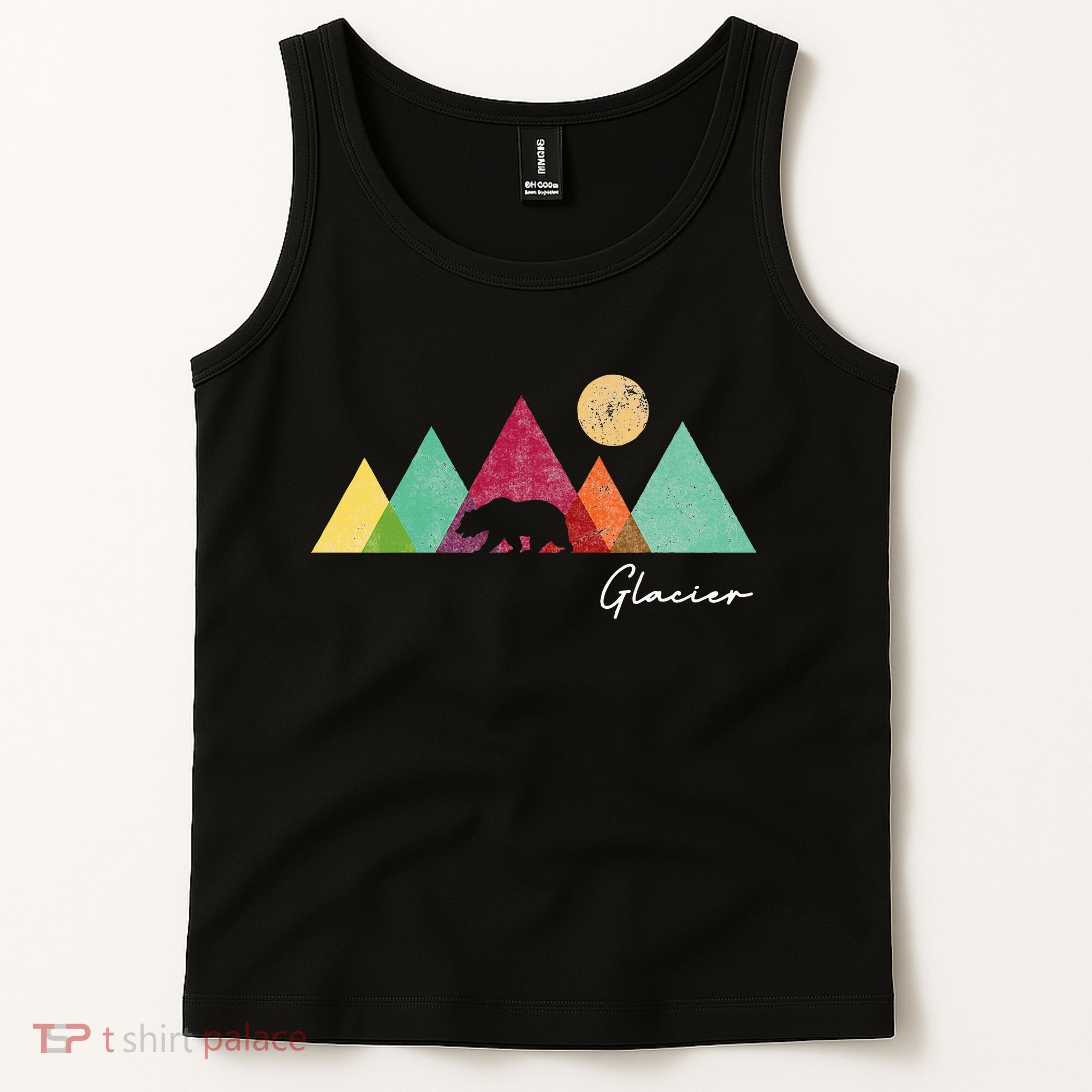 Retro Glacier National Park Montana Tank Top