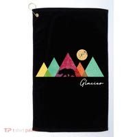 Retro Glacier National Park Montana Golf Towel thumb 0