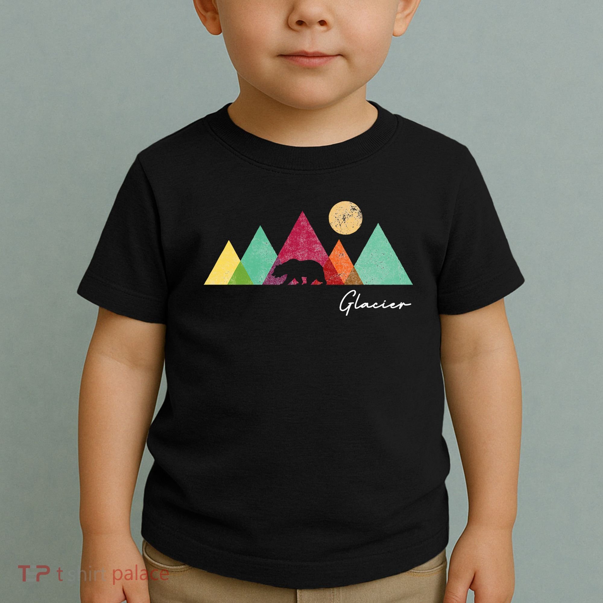 Retro Glacier National Park Montana Toddler T-Shirt