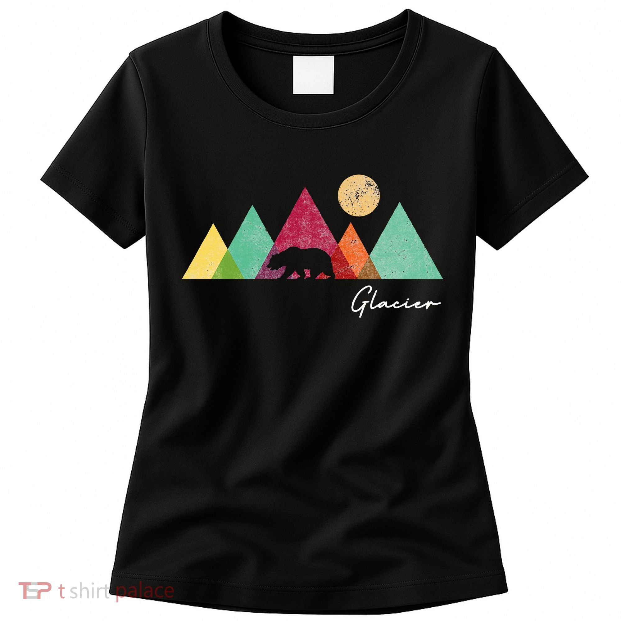 Retro Glacier National Park Montana Women's T-Shirt
