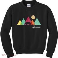 Retro Glacier National Park Montana Kids Sweatshirt thumb 0