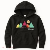 Retro Glacier National Park Montana Kids Hoodie thumb 0