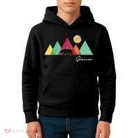 Retro Glacier National Park Montana Kids Hoodie thumb 4