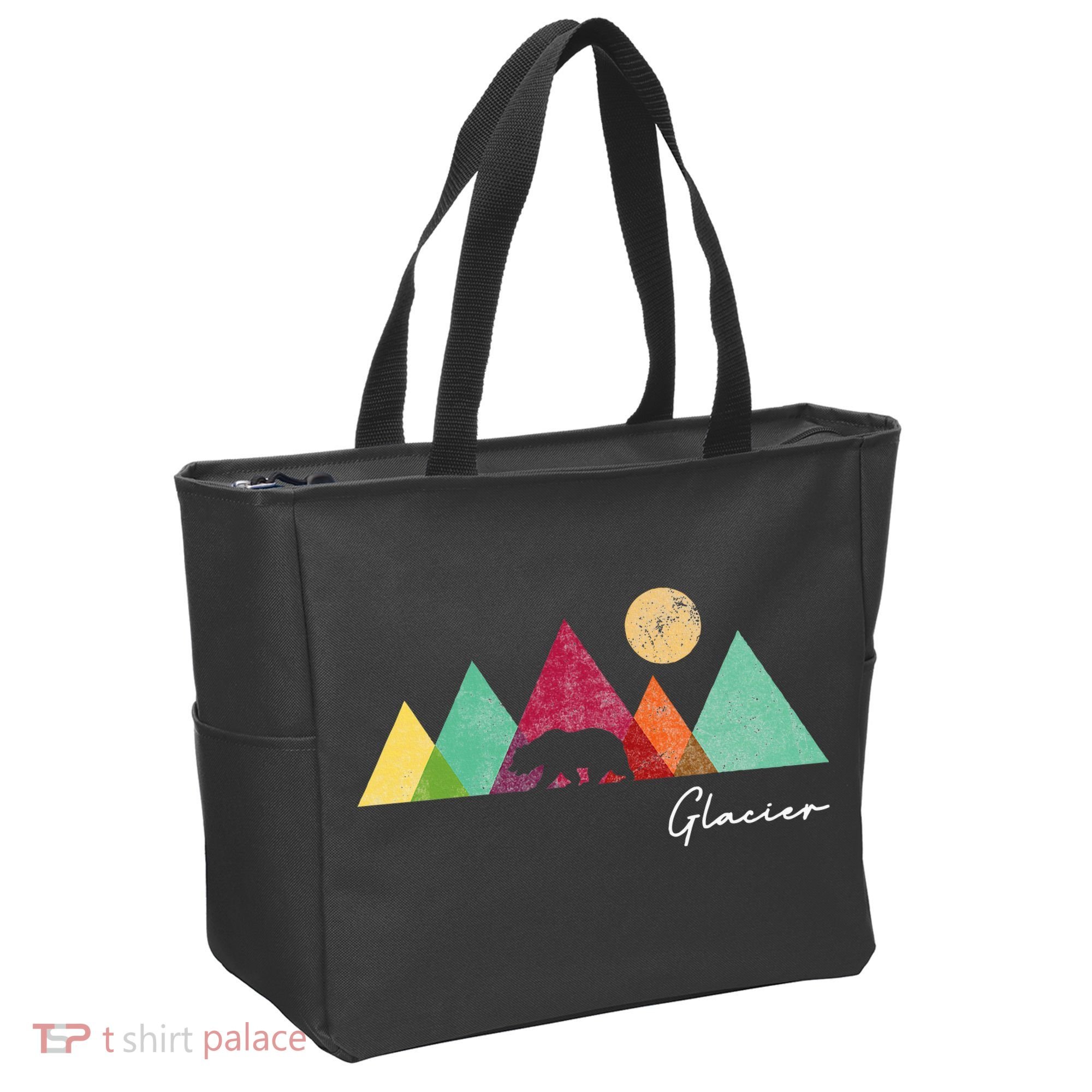 Retro Glacier National Park Montana Tote Bag