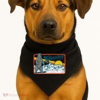 Retro Glacier National Park 80's Bear Graphic 80s Meaningful Gift USA-Made Doggie Bandana thumb 1