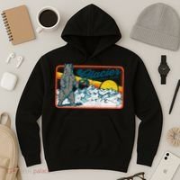 Retro Glacier National Park 80's Bear Graphic 80s Meaningful Gift Hoodie thumb 3