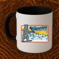 Retro Glacier National Park 80's Bear Graphic 80s Meaningful Gift Coffee Mug thumb 2