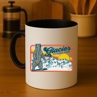 Retro Glacier National Park 80's Bear Graphic 80s Meaningful Gift Coffee Mug thumb 4
