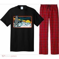 Retro Glacier National Park 80's Bear Graphic 80s Meaningful Gift Pajama Set thumb 0