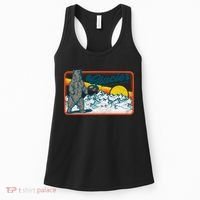 Retro Glacier National Park 80's Bear Graphic 80s Meaningful Gift Women's Tank Top thumb 0