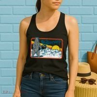 Retro Glacier National Park 80's Bear Graphic 80s Meaningful Gift Women's Tank Top thumb 2