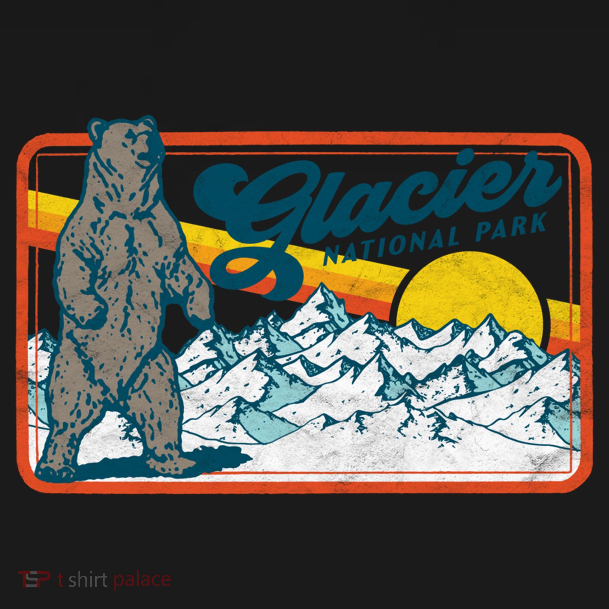 Retro Glacier National Park 80's Bear Graphic 80s Meaningful Gift Women's Tank Top
