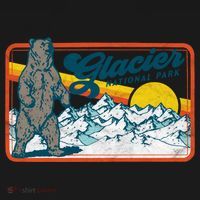Retro Glacier National Park 80's Bear Graphic 80s Meaningful Gift Baby Bodysuit thumb 2