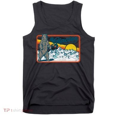 Retro Glacier National Park 80's Bear Graphic 80s Meaningful Gift Tank Top