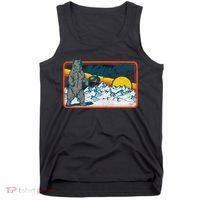 Retro Glacier National Park 80's Bear Graphic 80s Meaningful Gift Tank Top thumb 0