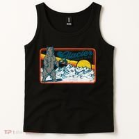 Retro Glacier National Park 80's Bear Graphic 80s Meaningful Gift Tank Top thumb 2