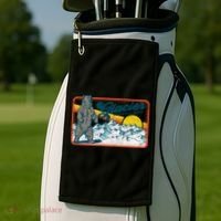 Retro Glacier National Park 80's Bear Graphic 80s Meaningful Gift Golf Towel thumb 2