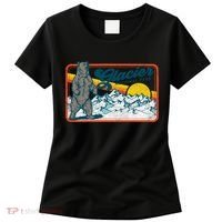 Retro Glacier National Park 80's Bear Graphic 80s Meaningful Gift Women's T-Shirt thumb 0