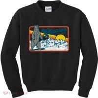 Retro Glacier National Park 80's Bear Graphic 80s Meaningful Gift Kids Sweatshirt thumb 0