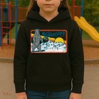 Retro Glacier National Park 80's Bear Graphic 80s Meaningful Gift Kids Hoodie thumb 3