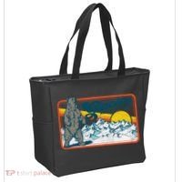 Retro Glacier National Park 80's Bear Graphic 80s Meaningful Gift Tote Bag thumb 2