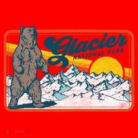 Retro Glacier National Park 80's Bear Graphic 80s Meaningful Gift Santa Hat thumb 1