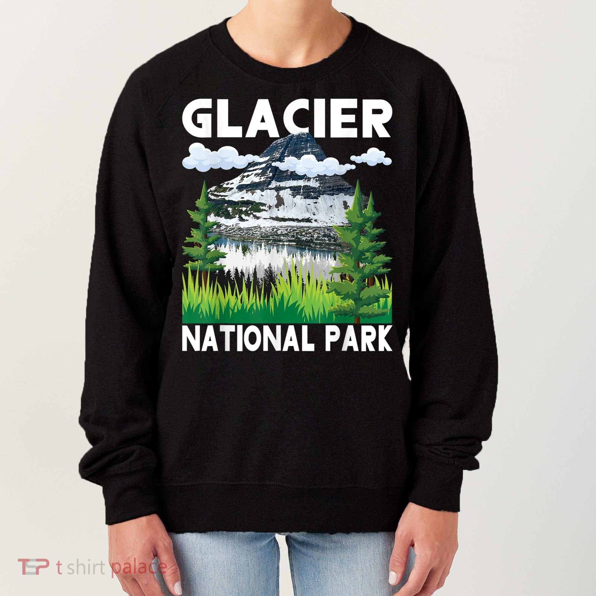 Retro Glacier National Park Hiking & Camping Lover Women's Sweatshirt