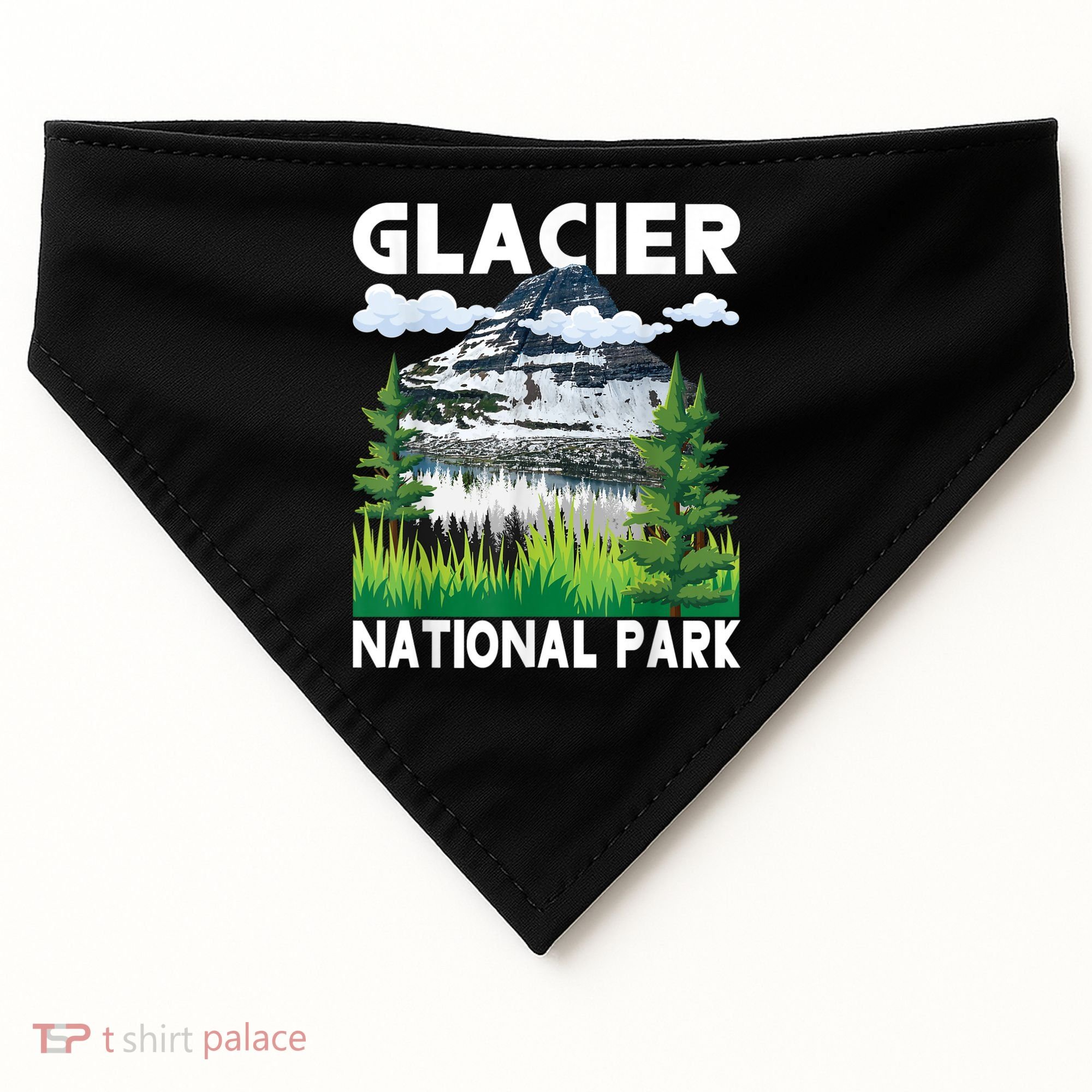 Retro Glacier National Park Hiking & Camping Lover USA-Made Doggie Bandana