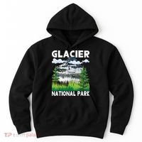 Retro Glacier National Park Hiking & Camping Lover Hoodie thumb 0
