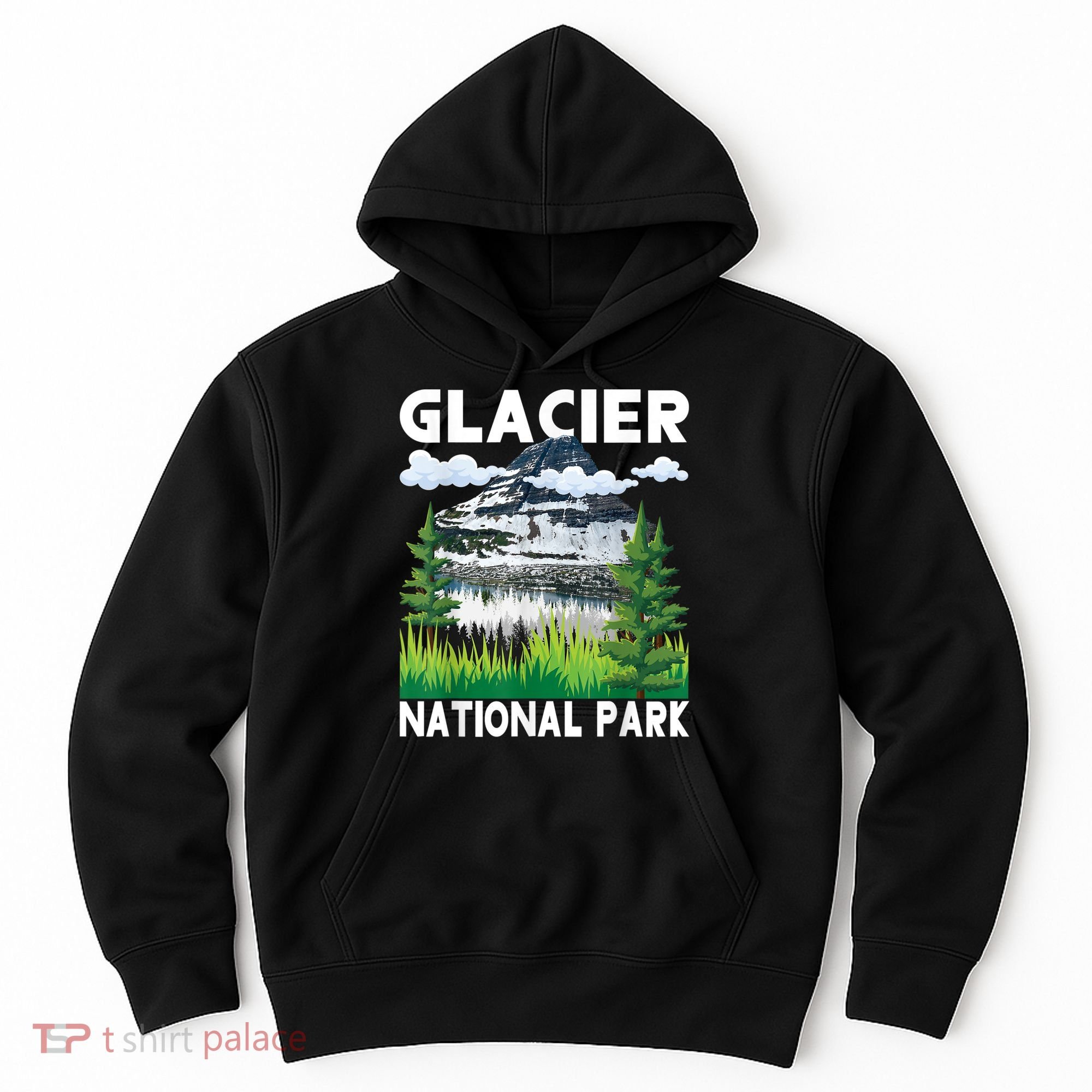 Retro Glacier National Park Hiking & Camping Lover Hoodie